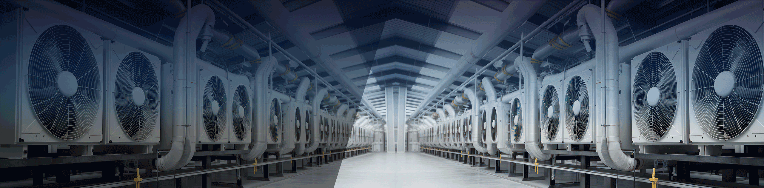HVACR solutions from Nidec Drives Large fans in an industrial HVAC installation