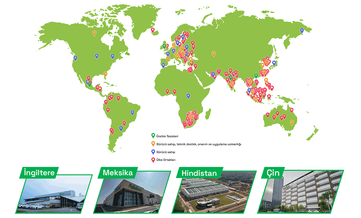 Nidec Drives global HVACR supply and support map